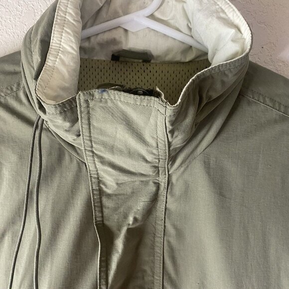 American Eagle Outfitters Windbreaker Hoodie Jacket  Mens L Green Pullover AE Ou - Picture 5 of 15